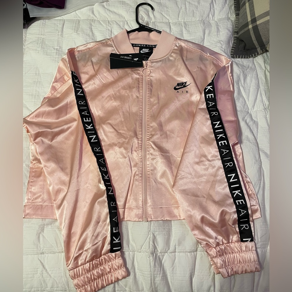 Nike loose fit pink jacket satin